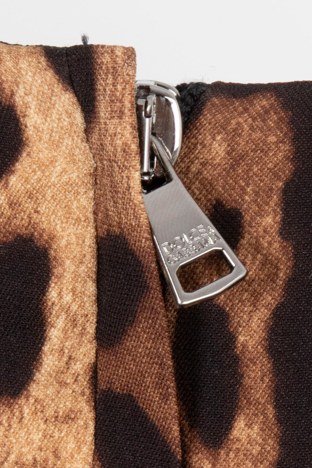 DOLCE & GABBANA Cheetah Dress Silk Red Brown