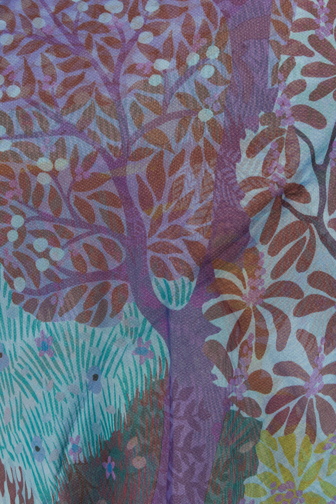 HERMÈS Carré 140 Mousseline de soie Dans un Jardin Anglais Bleu