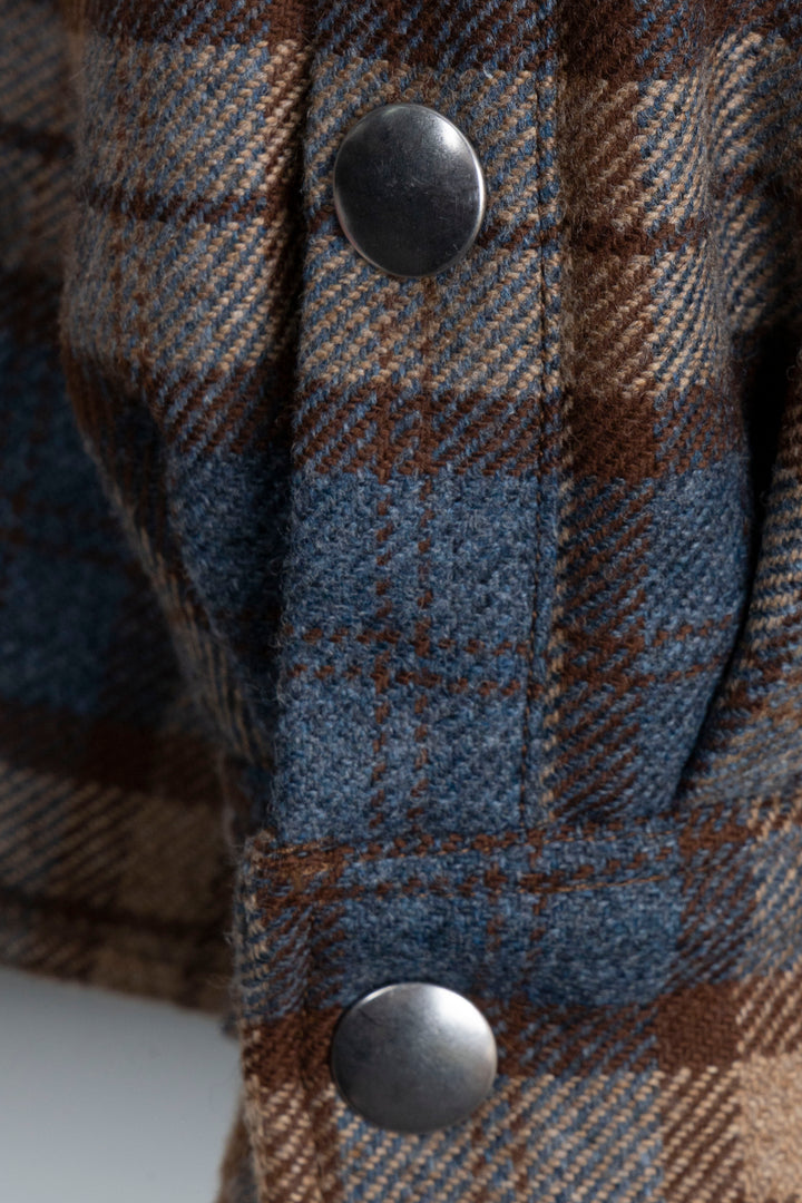 PRADA 2024 Check Down Jacket Brown Blue