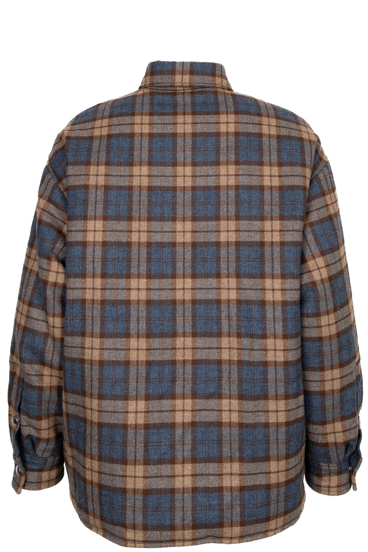 PRADA 2024 Check Down Jacket Brown Blue