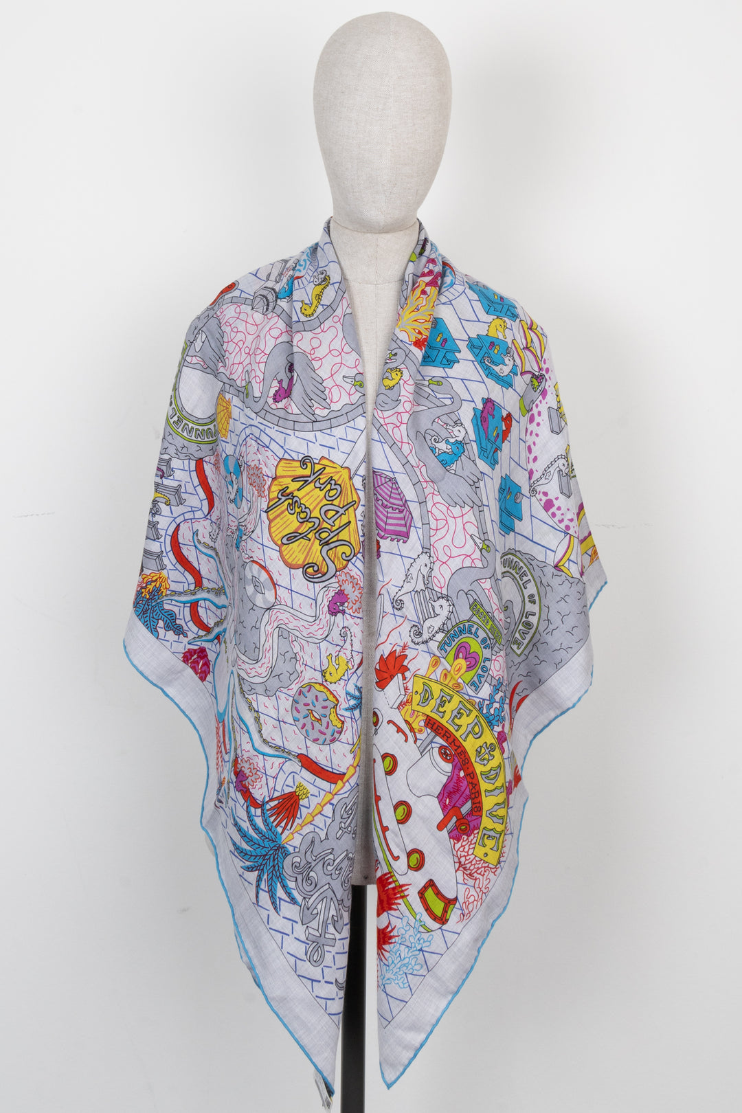 HERMÈS Splash Park 140 Scarf Cashmere Multicolor