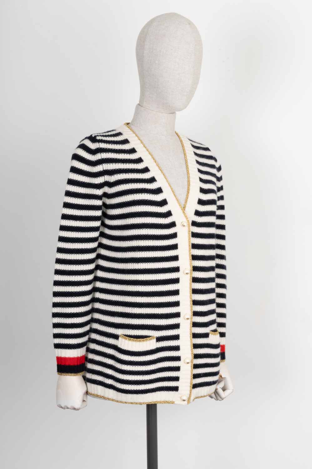 GUCCI Cardigan en tricot rayé