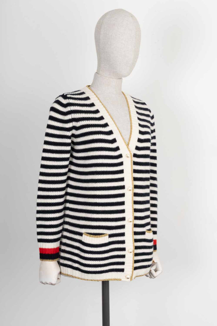 GUCCI Cardigan en tricot rayé