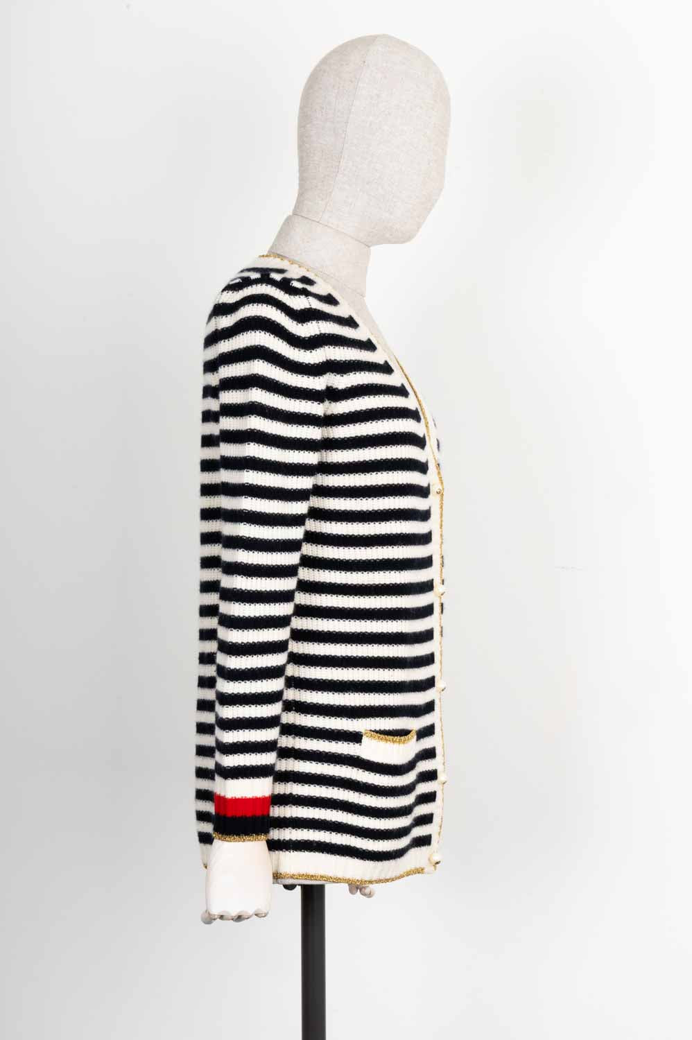 GUCCI Cardigan en tricot rayé