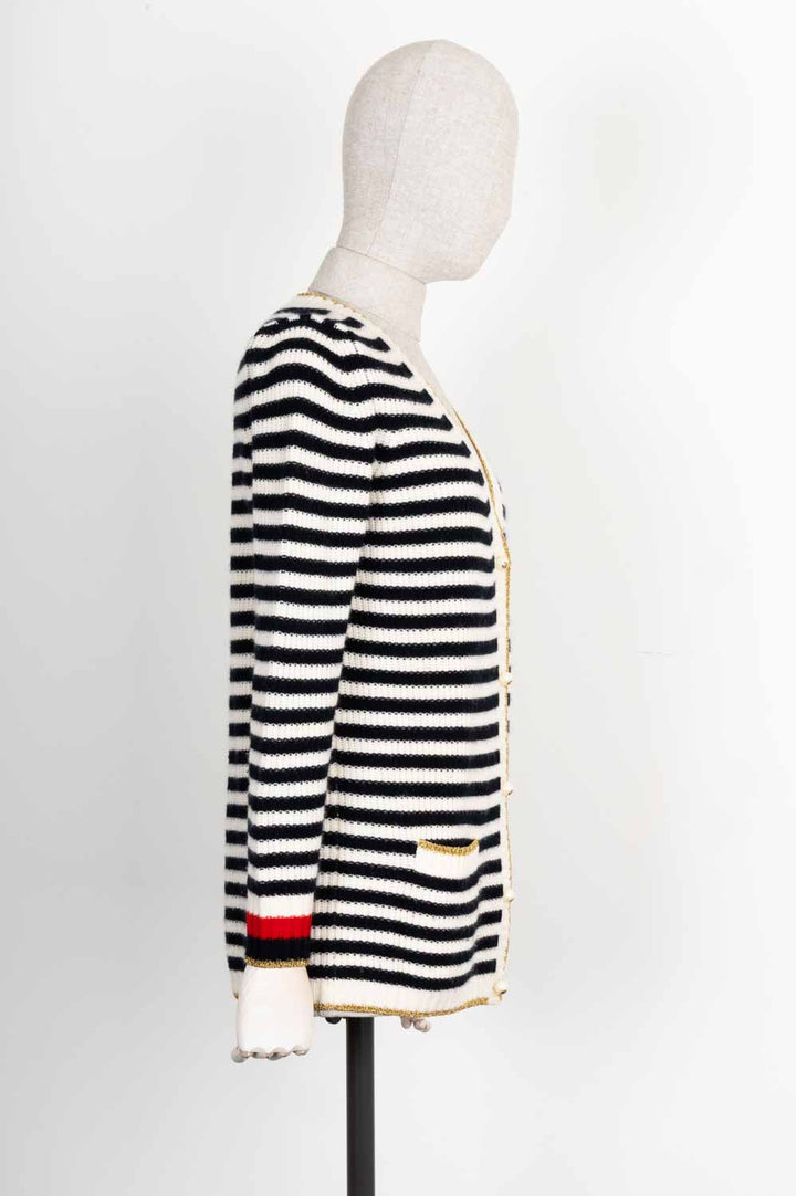 GUCCI Cardigan en tricot rayé