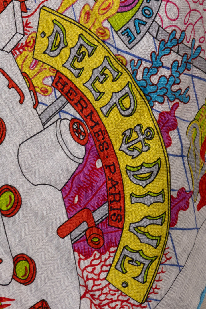 HERMÈS Splash Park 140 Scarf Cashmere Multicolor