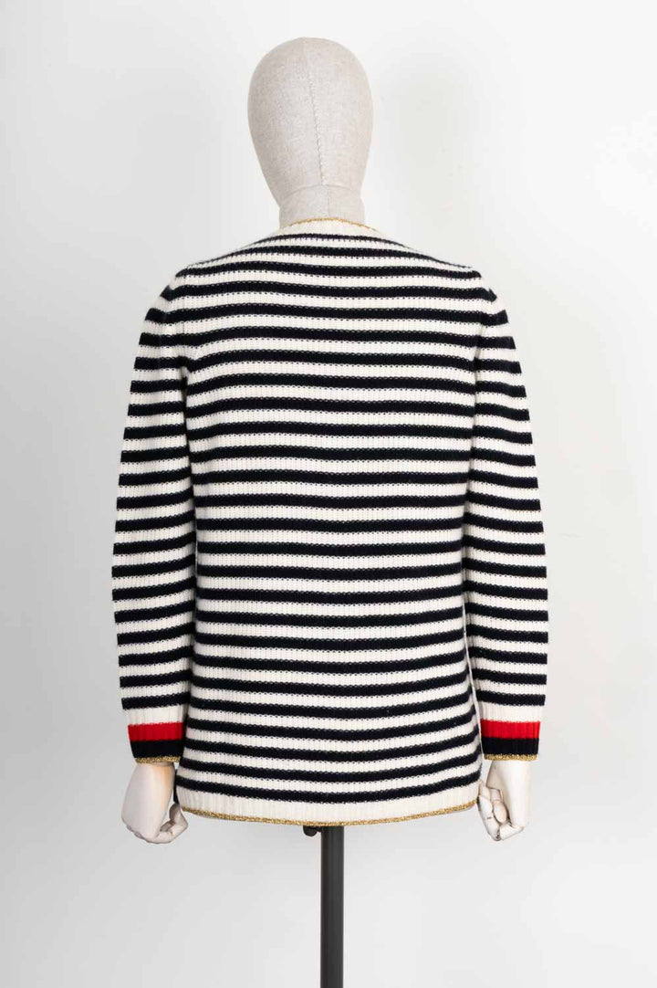 GUCCI Cardigan en tricot rayé