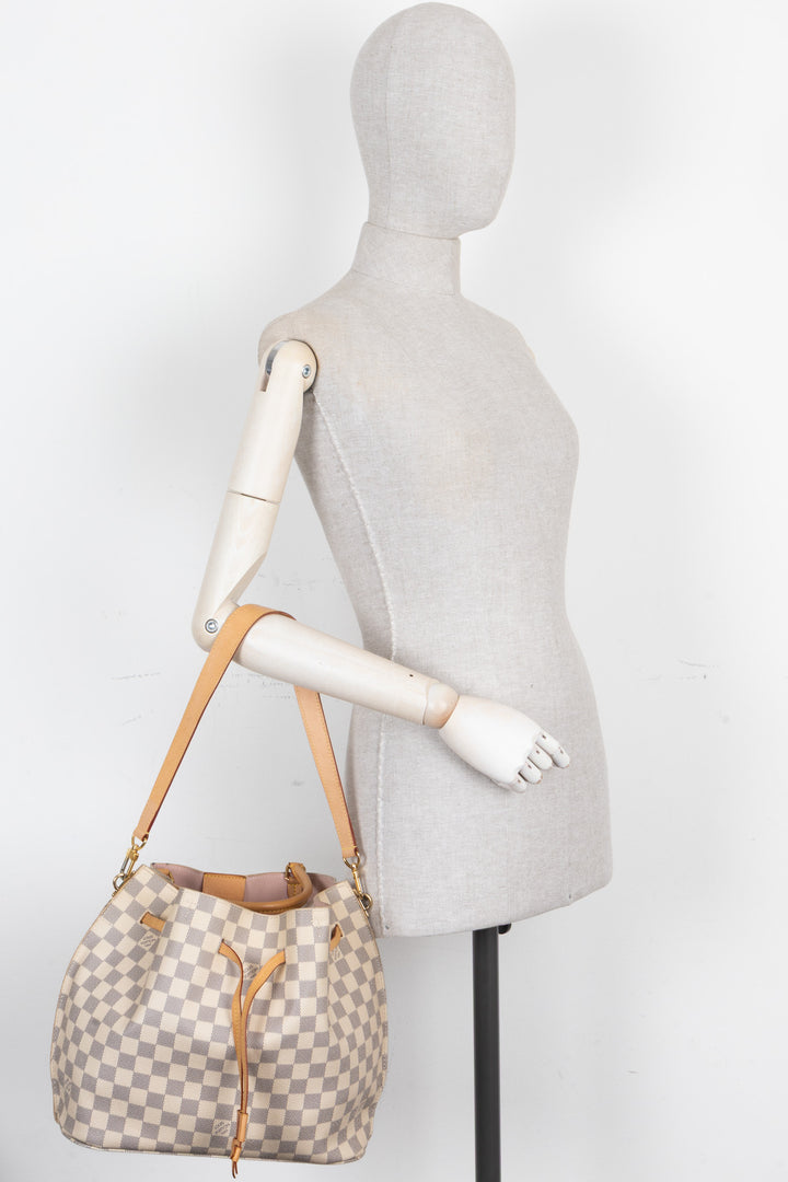 LOUIS VUITTON Girolata Shoulder Bag Damier Azur White