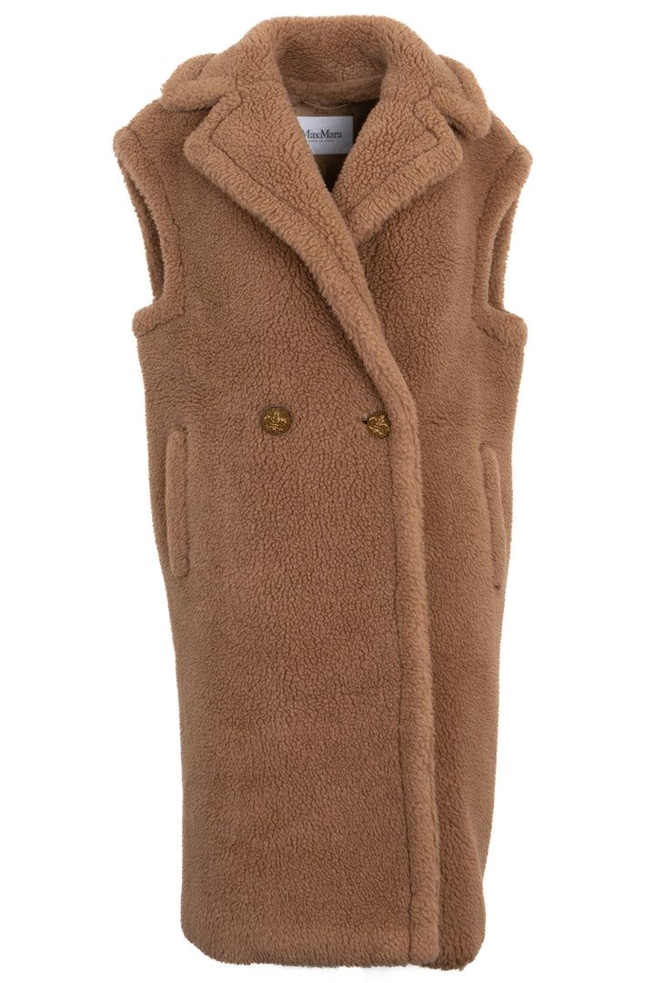 MAX MARA Sleeveless Teddy Coat Brown