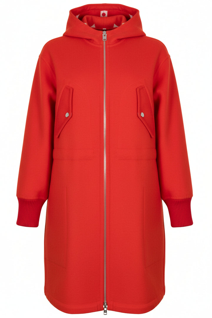 LOUIS VUITTON Reversible MNG Hooded Coat Wool Red