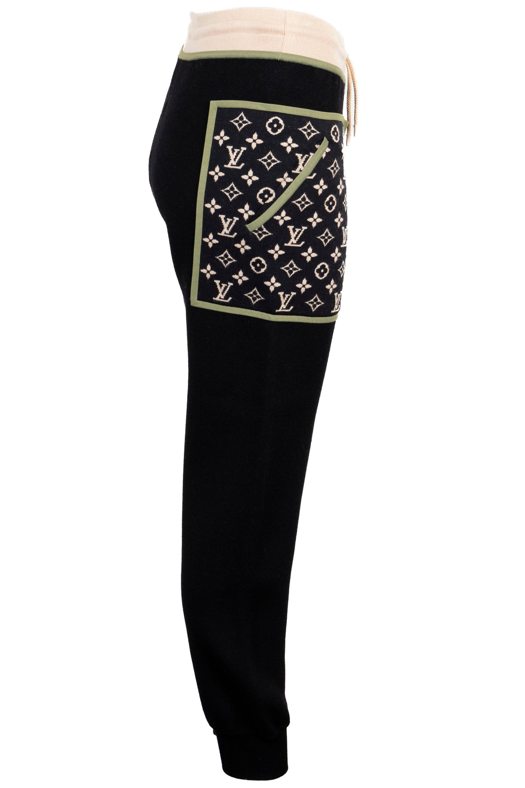 LOUIS VUITTON Contrast Trim MNG Track Pants Wool Black