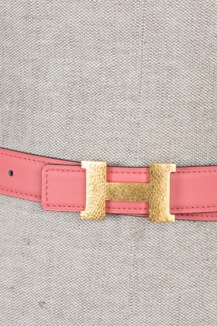 HERMÈS Constance Mini Martelée 24 Ceinture Rose Confetti Menthe