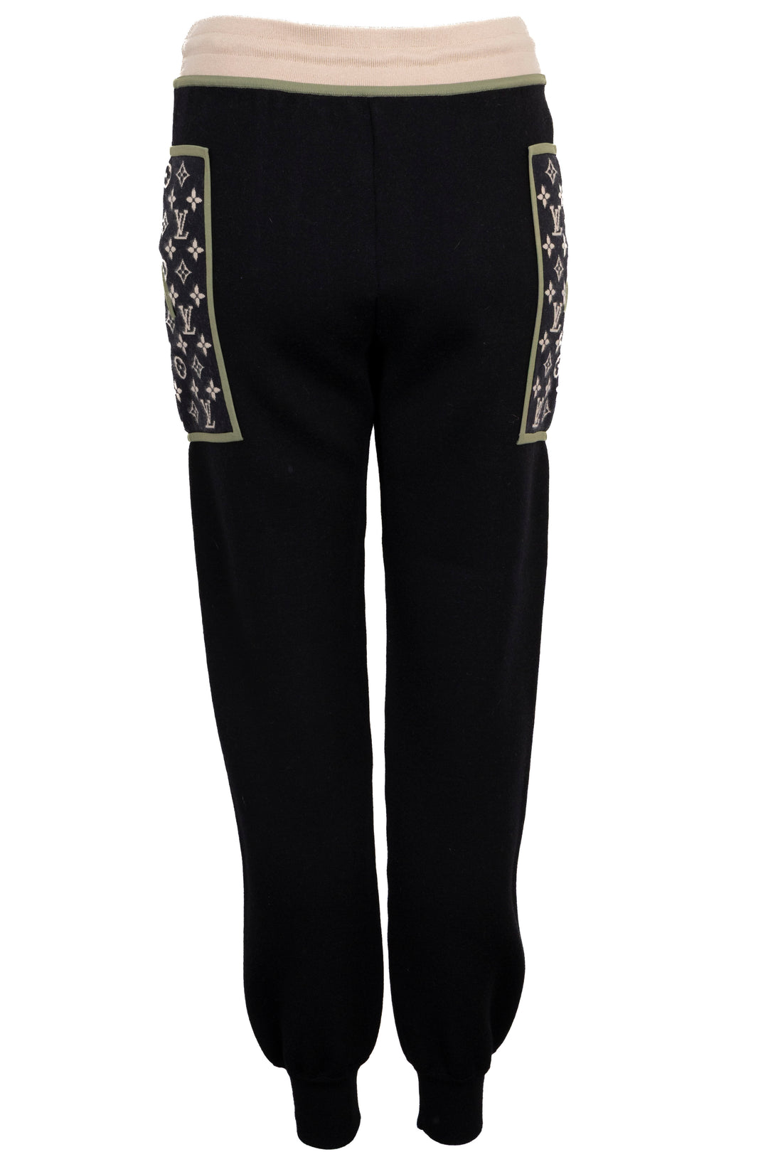 LOUIS VUITTON Contrast Trim MNG Track Pants Wool Black