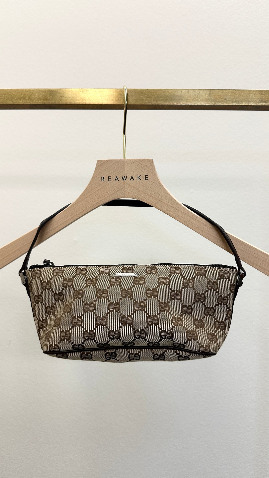 Pochette en toile suprême GUCCI Marron