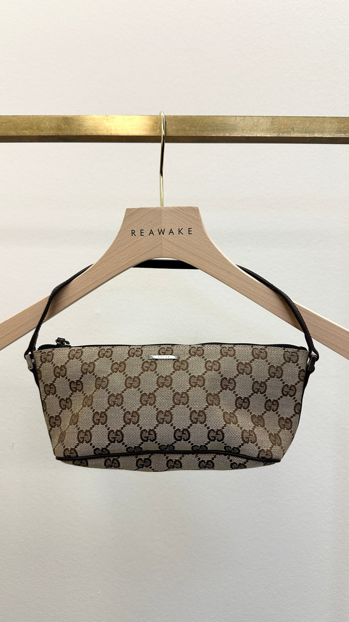 Pochette en toile suprême GUCCI Marron