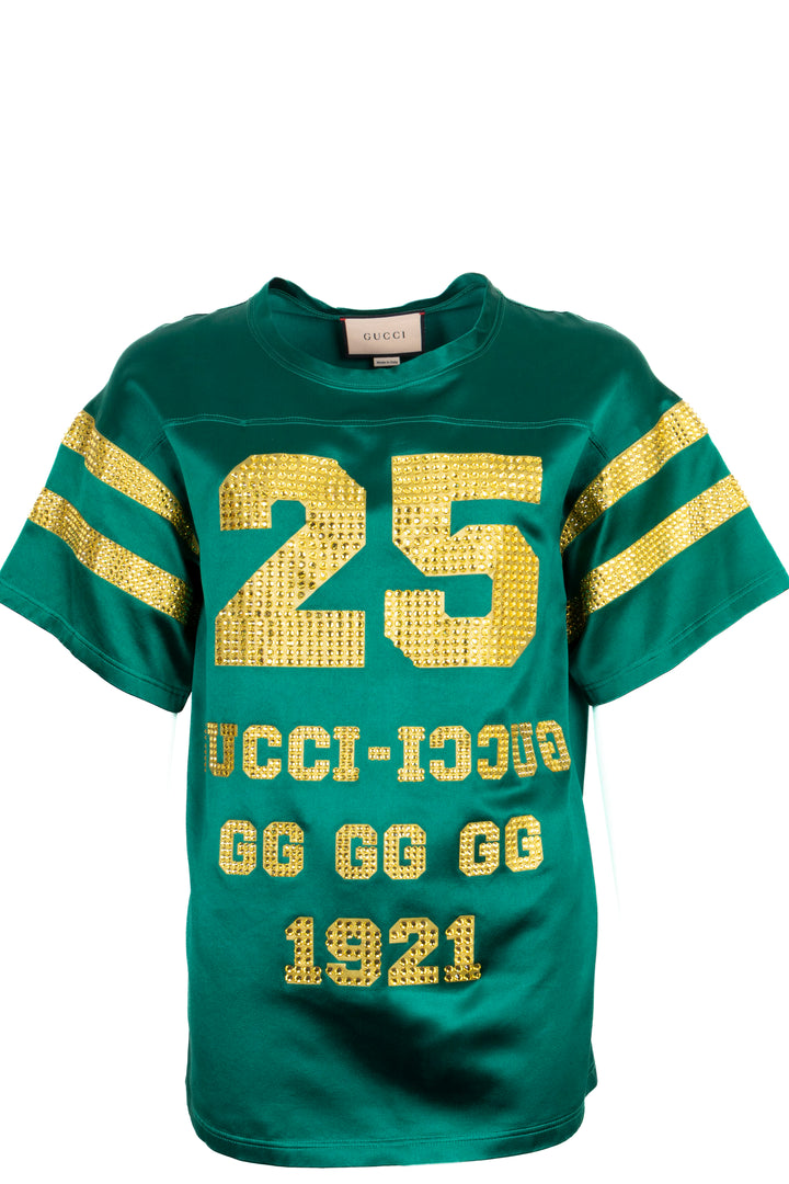 GUCCI 25 Tricot Shirt Silk Green