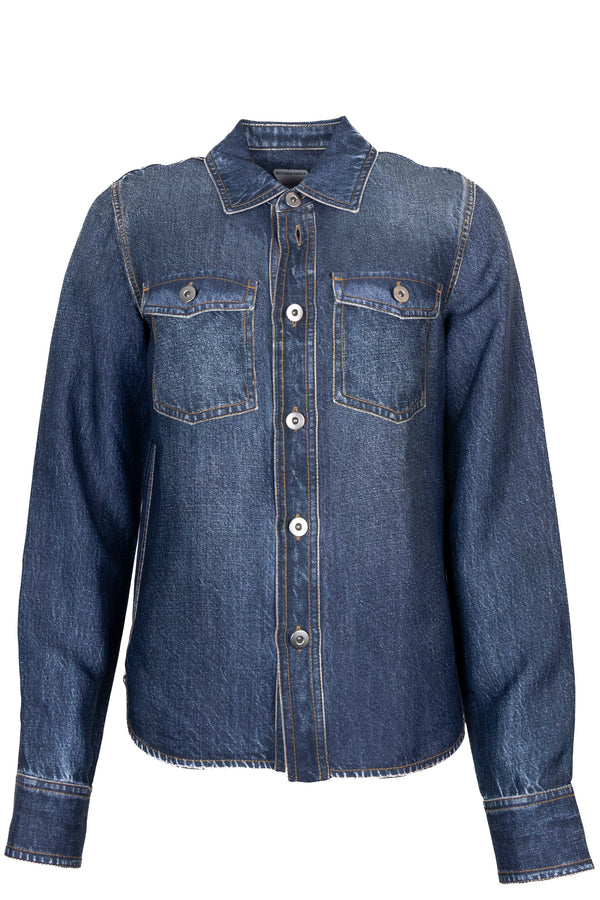 Chemise en denim optique BOTTEGA VENETA bleu foncé