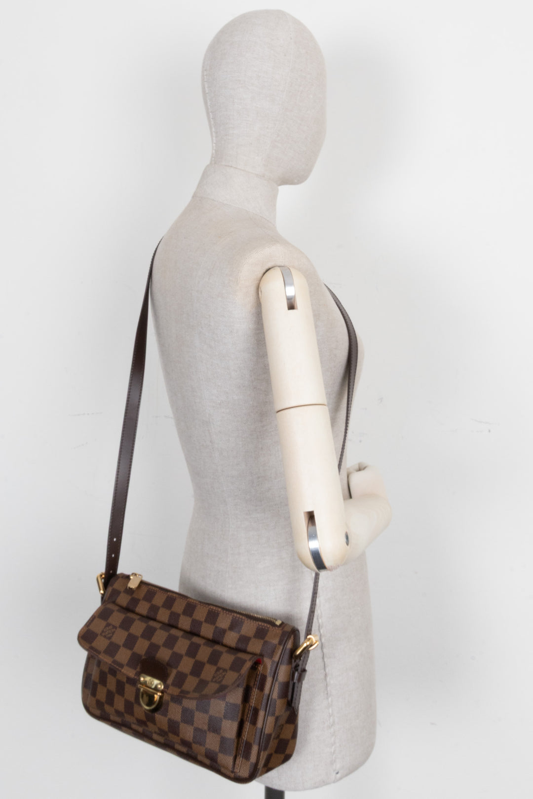 LOUIS VUITTON Ravello Crossbody Bag GM Damier Ebene