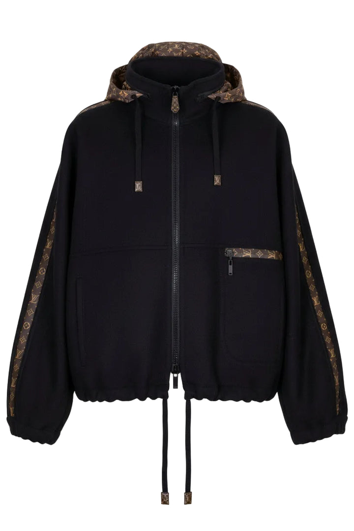 LOUIS VUITTON MNG Detail Zip Bomber Jacket Wool Black