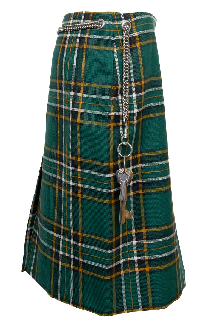 Jupe Balenciaga à carreaux en laine verte