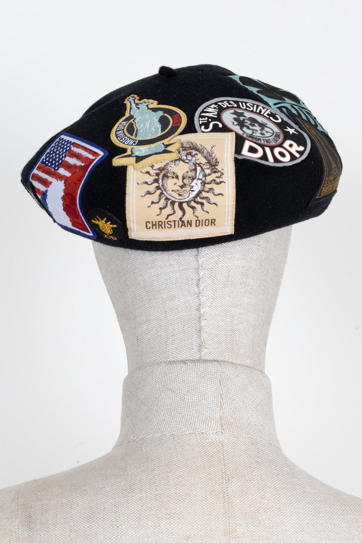 CHRISTIAN DIOR Béret Patches Wool Black