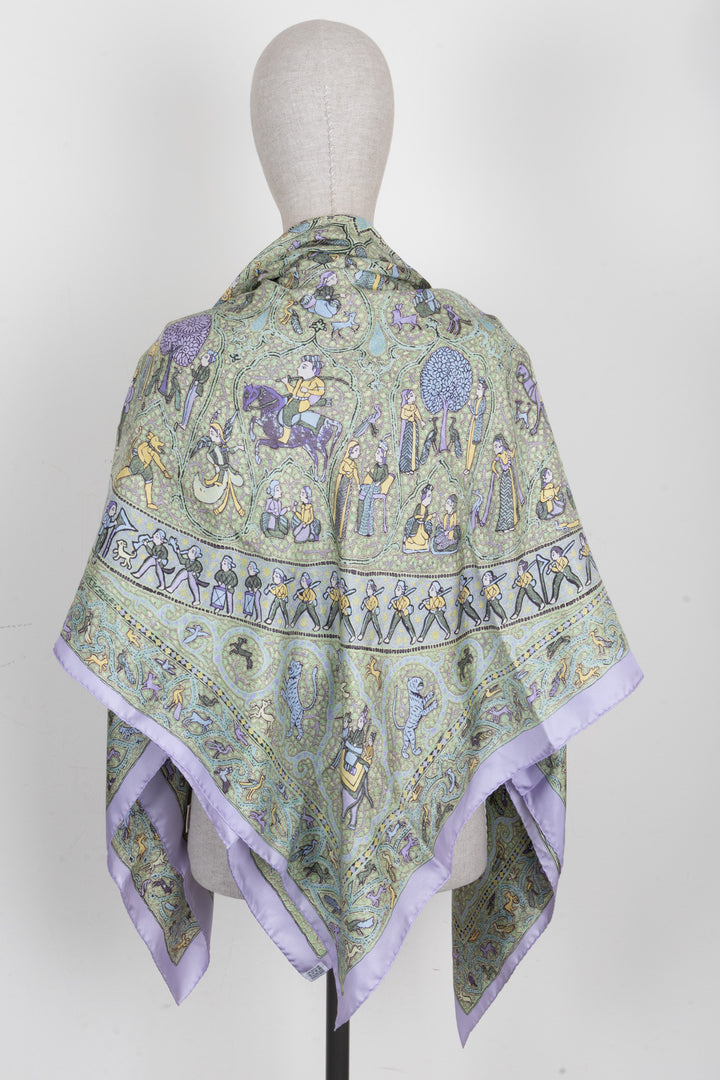 HERMÈS Summer Twill Lalbhai Giant 140 Carré Silk Violet