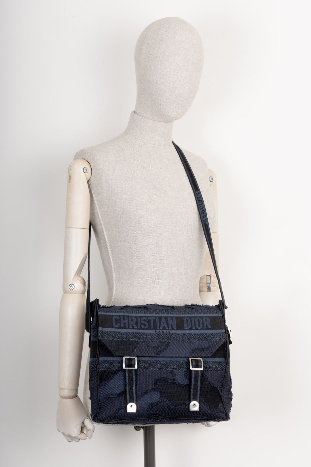 CHRISTIAN DIOR Diorcamp Messenger Toile Camouflage Marine &amp; Noir