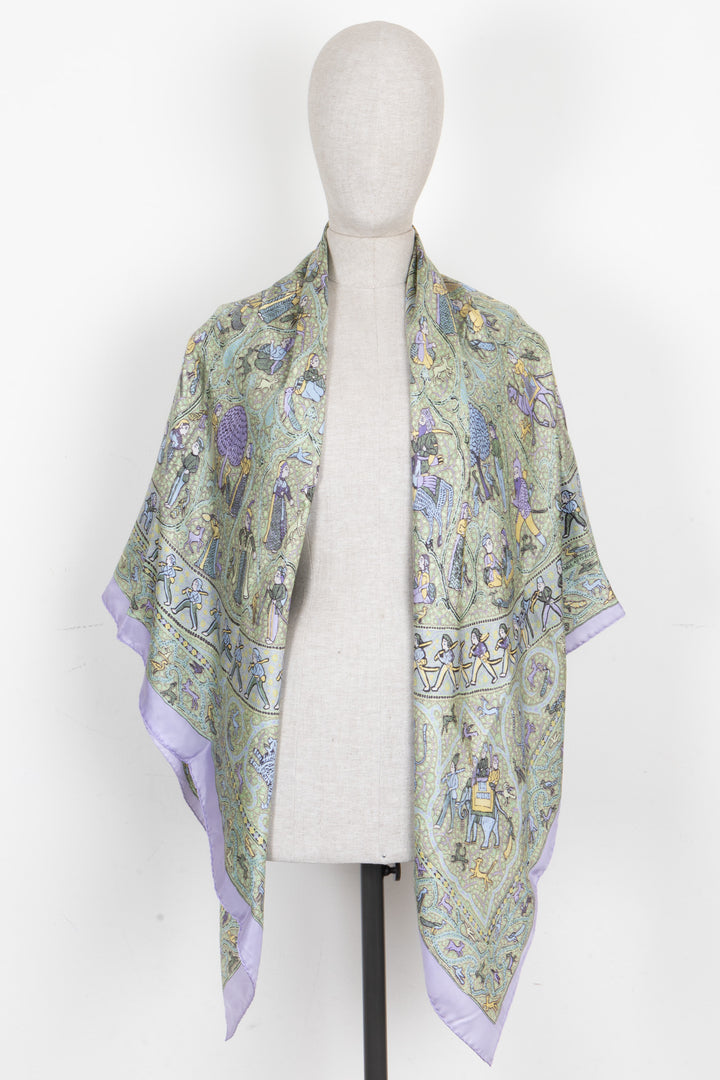 HERMÈS Summer Twill Lalbhai Giant 140 Carré Silk Violet