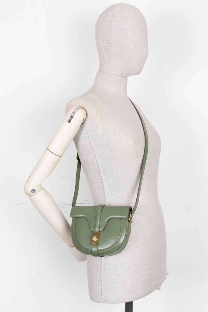 CELINE 16 Besace Crossbody Bag in Green Leather