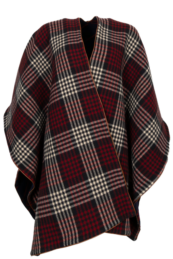 Poncho réversible rouge à carreaux GUCCI