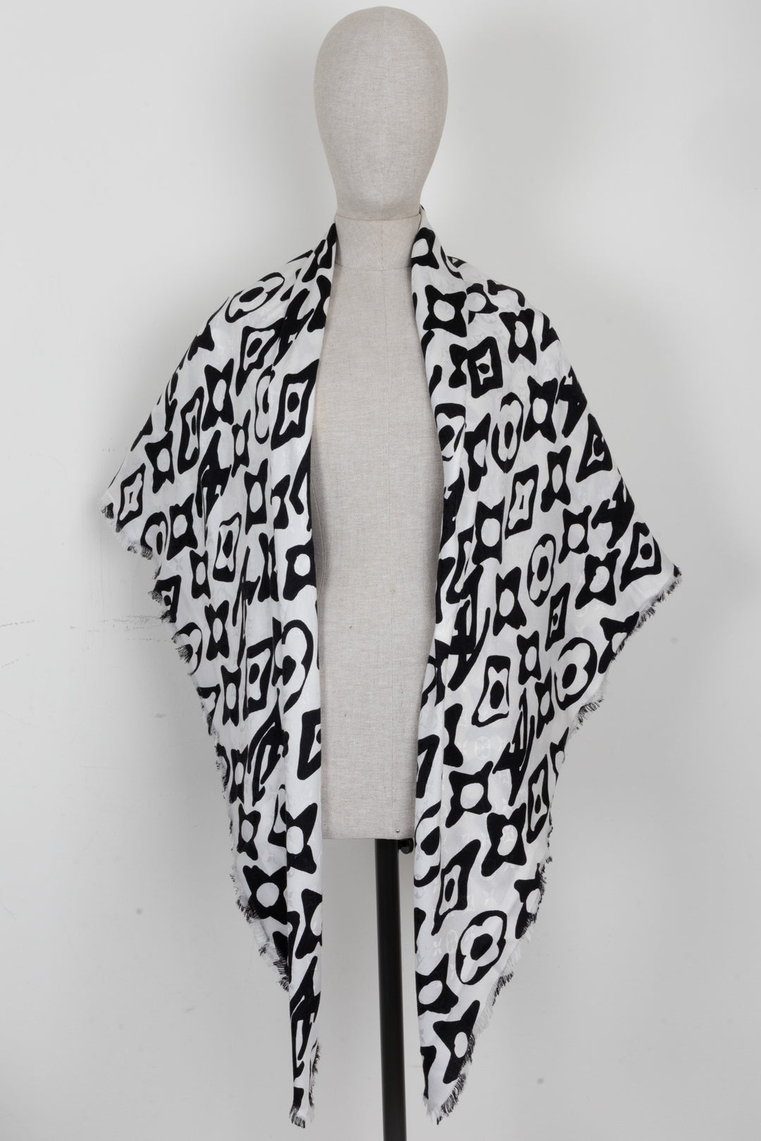 Foulard LOUIS VUITTON x URS FISCHER en soie blanc