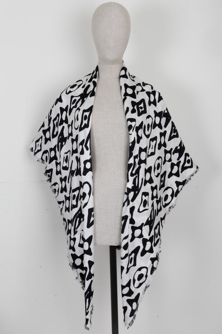 Foulard LOUIS VUITTON x URS FISCHER en soie blanc