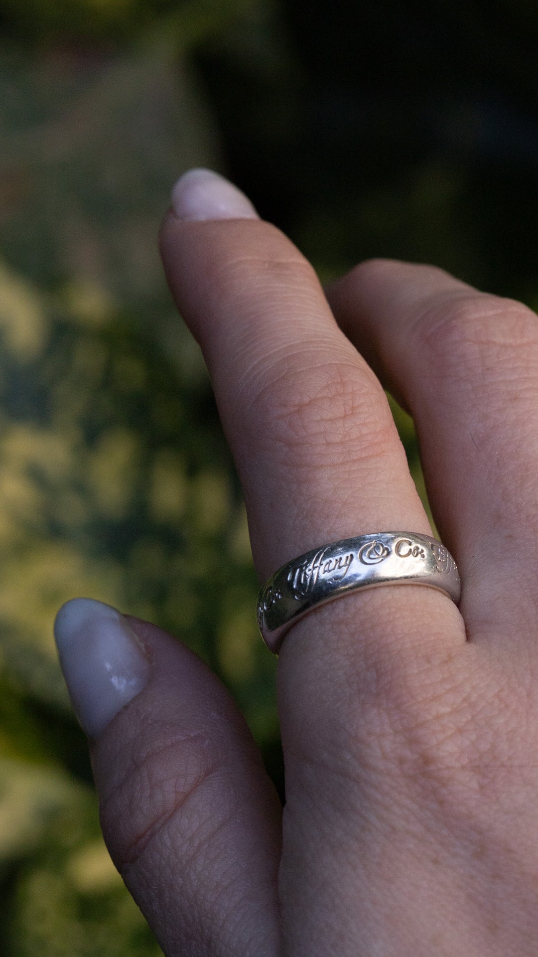 TIFFANY&CO. Engraved Ring Silver