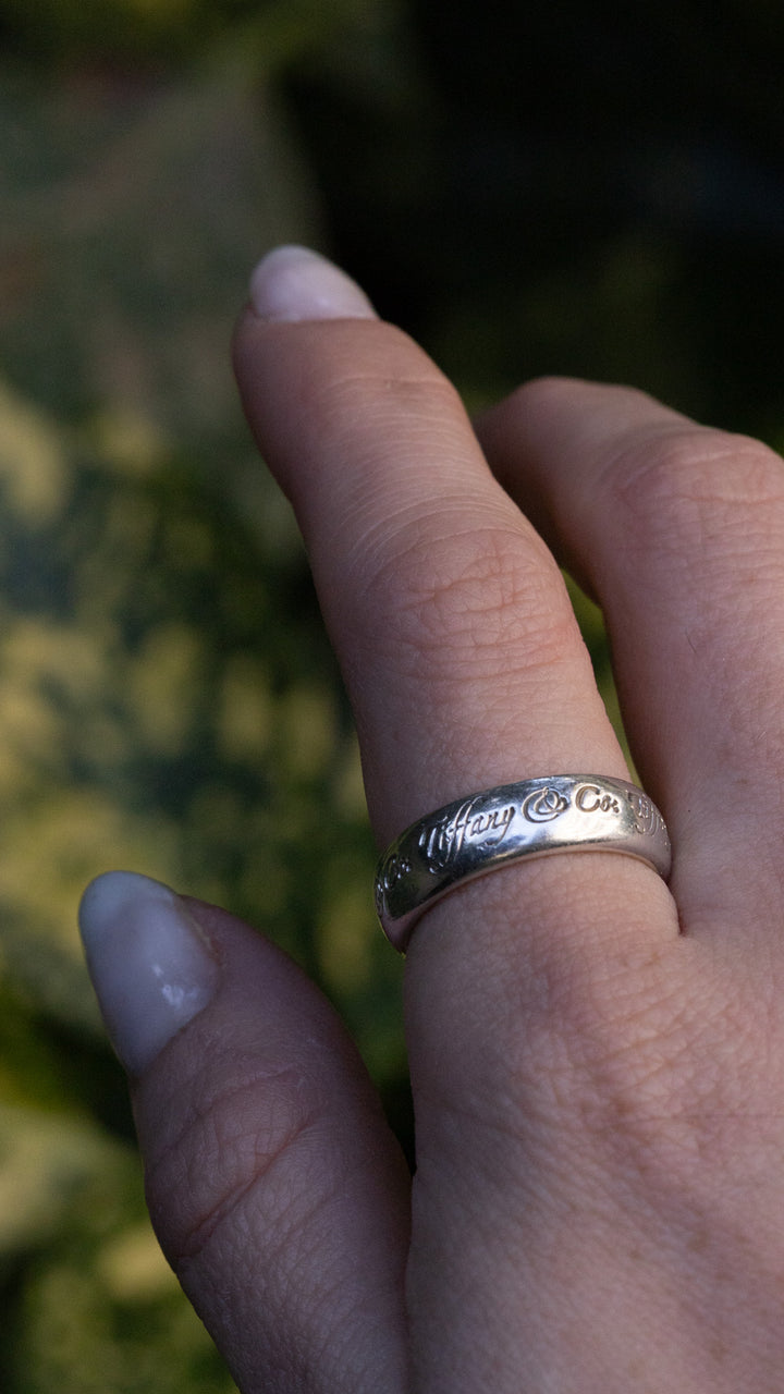 TIFFANY&CO. Engraved Ring Silver