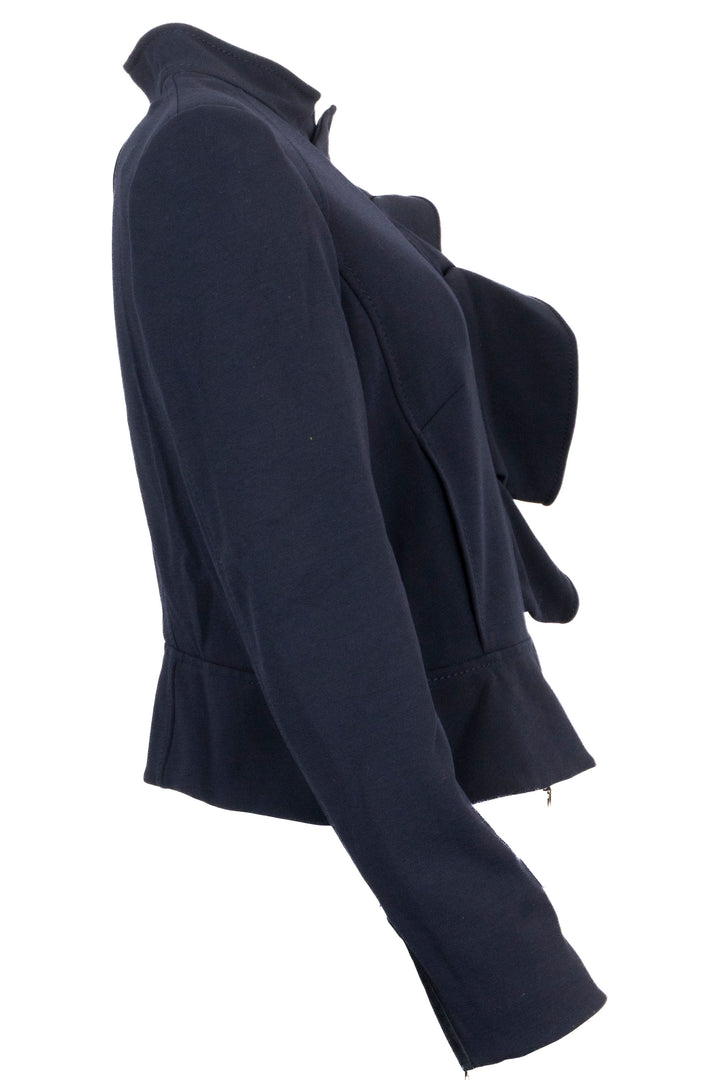 VALENTINO Ruffled Zip Jacket Navy