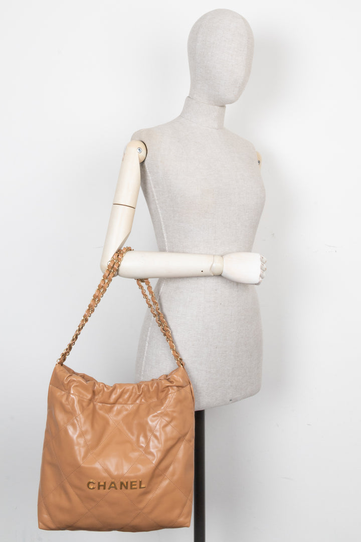 CHANEL 22 Small Tote Bag Beige