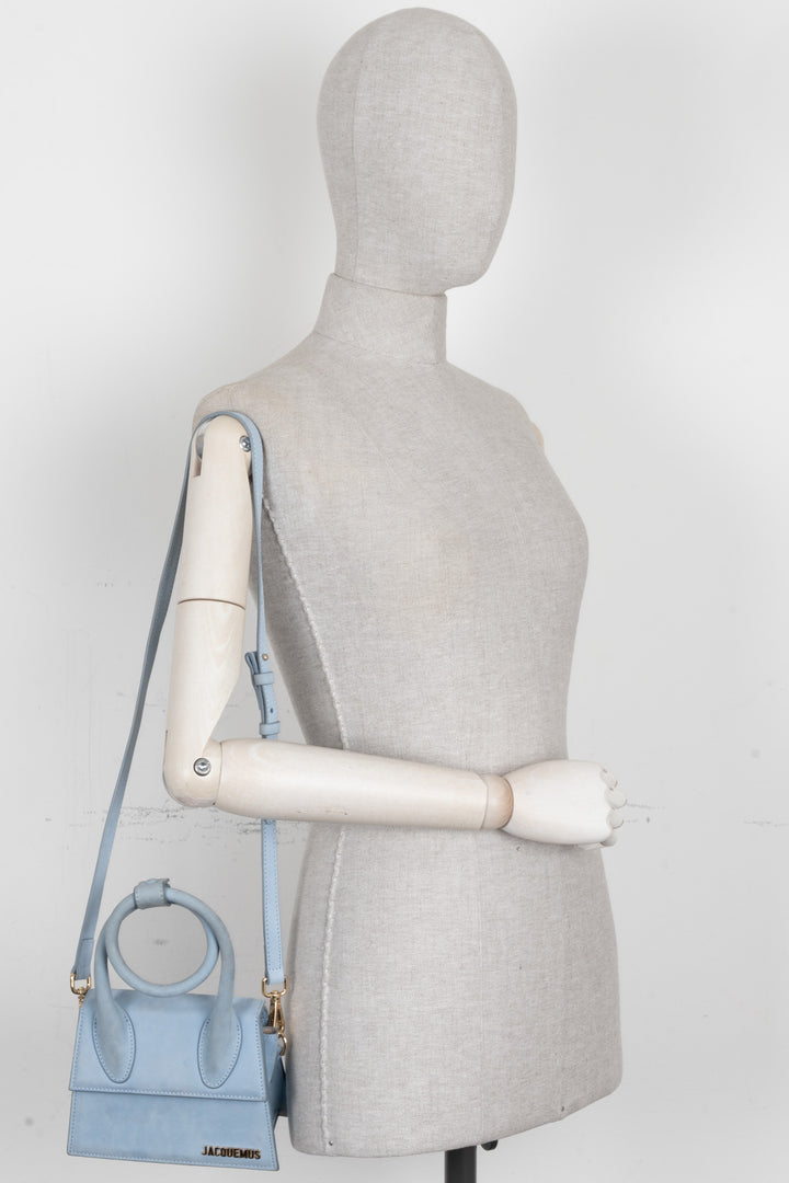 JACQUEMUS Sac Le Chiquito en daim Bleu clair