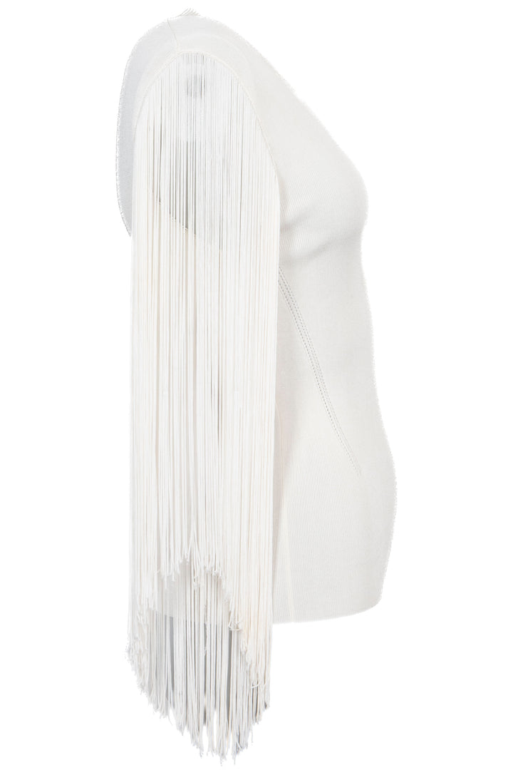 CHRISTOPHER KANE Fringe Top Ivory