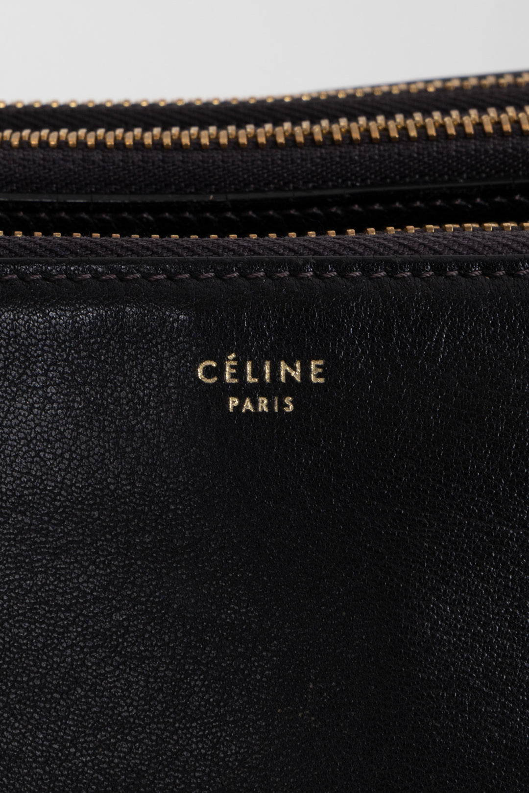Petit sac Trio CÉLINE par Phoebe Philo en cuir d'agneau noir