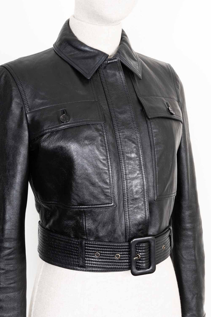 SAINT LAURENT Leather Jacket Black