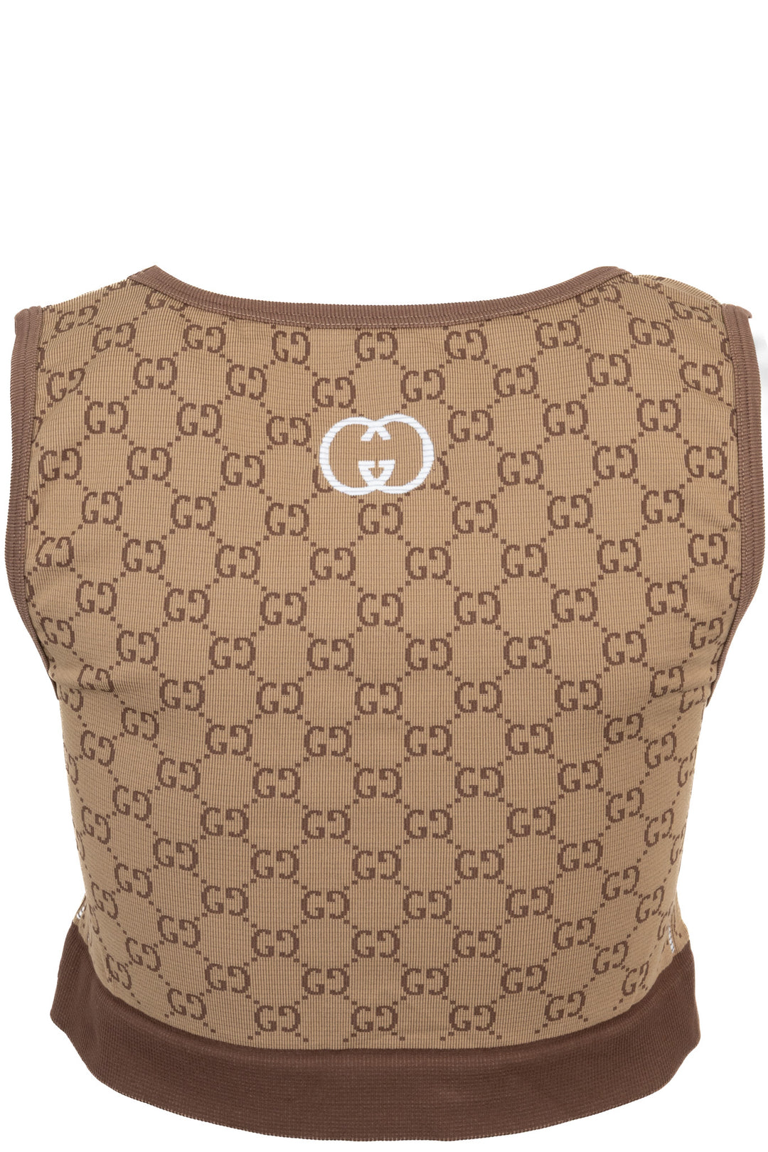 Haut court Gucci en jacquard GG beige