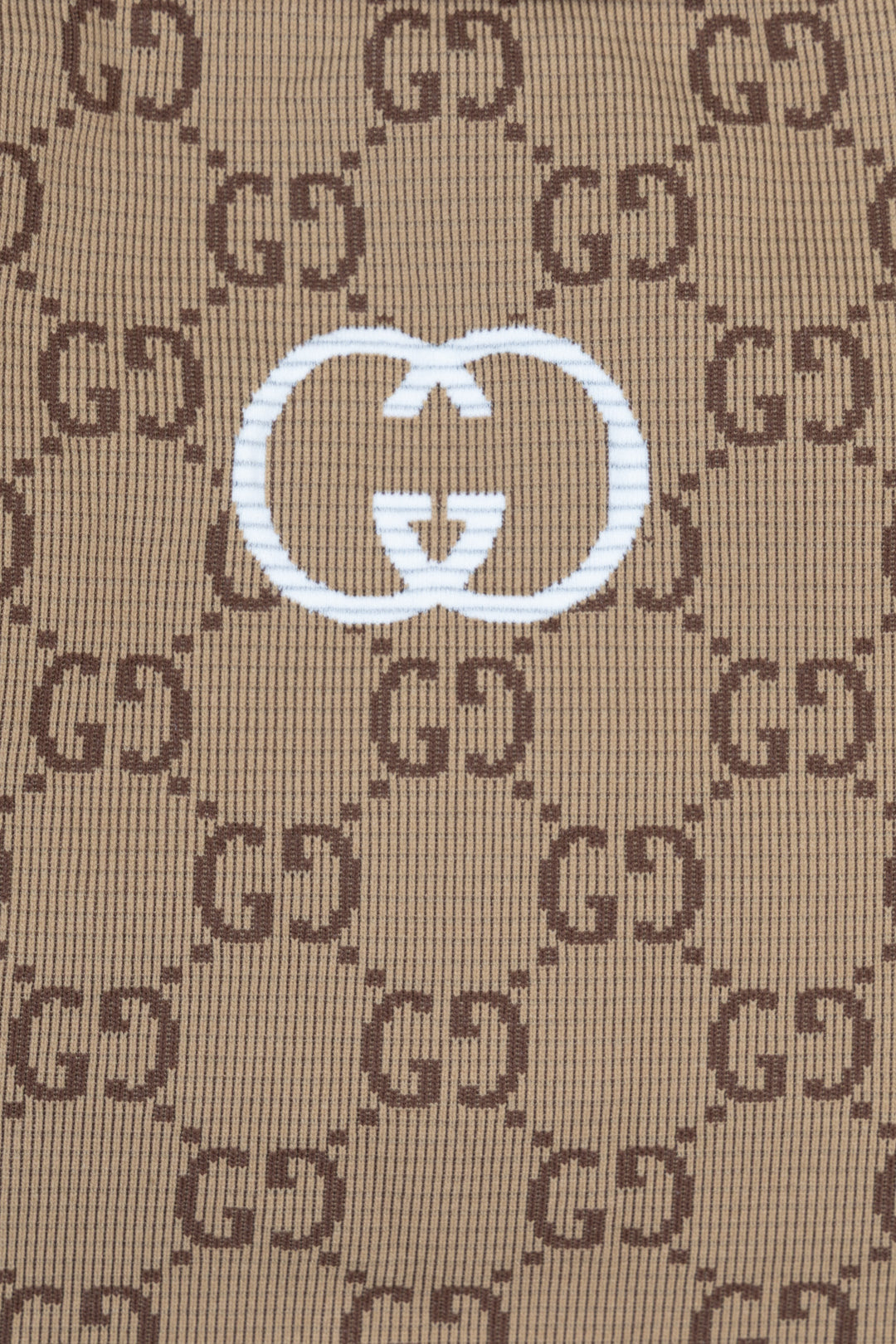 Haut court Gucci en jacquard GG beige