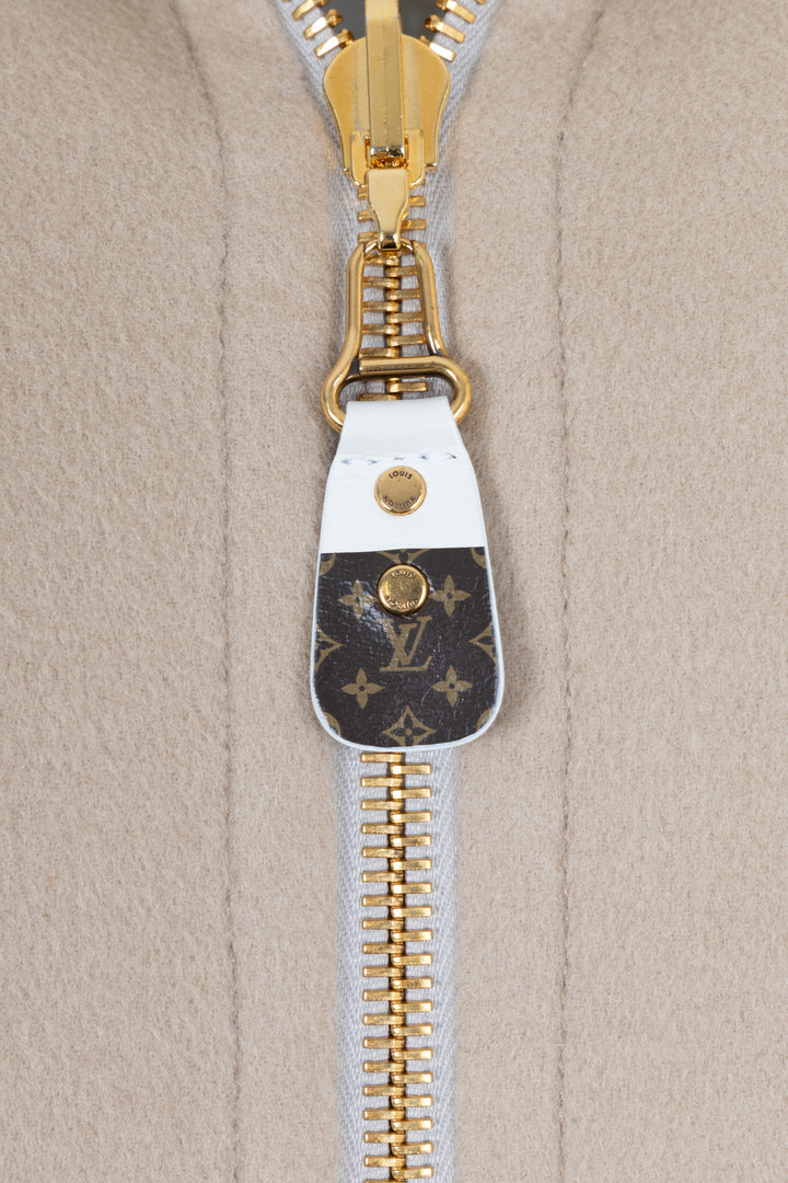 Manteau à capuche réversible MNG LOUIS VUITTON en laine blanc cassé