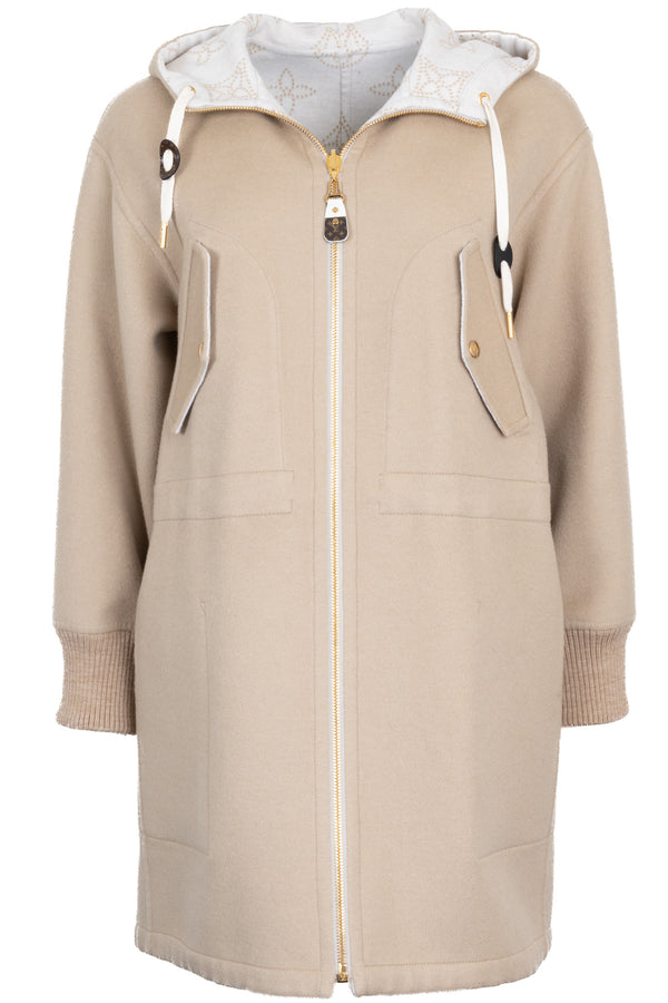 Manteau à capuche réversible MNG LOUIS VUITTON en laine blanc cassé