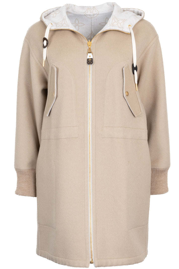 Manteau à capuche réversible MNG LOUIS VUITTON en laine blanc cassé