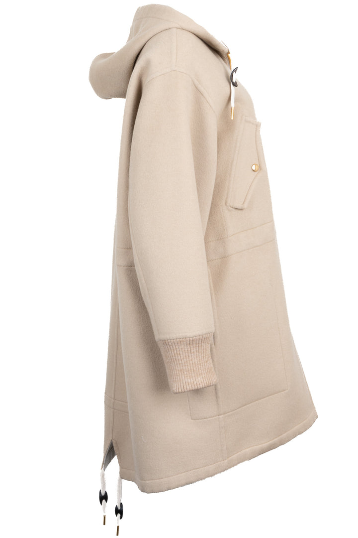 Manteau à capuche réversible MNG LOUIS VUITTON en laine blanc cassé
