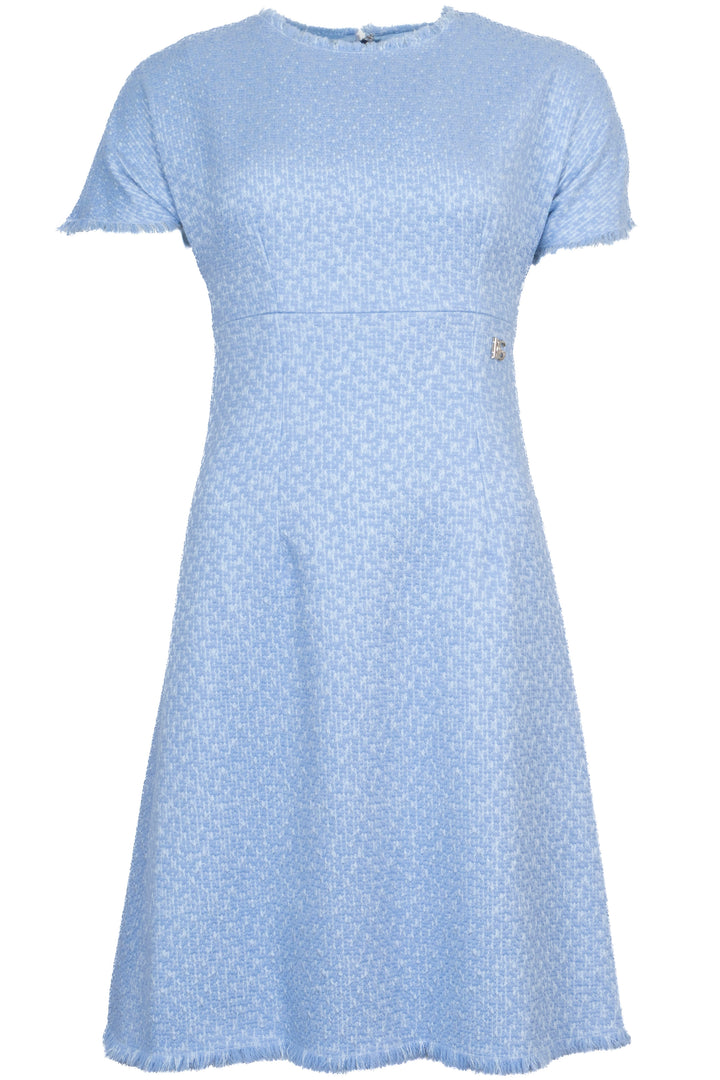DOLCE & GABBANA Shortsleeve Dress Raschel Tweed Blue