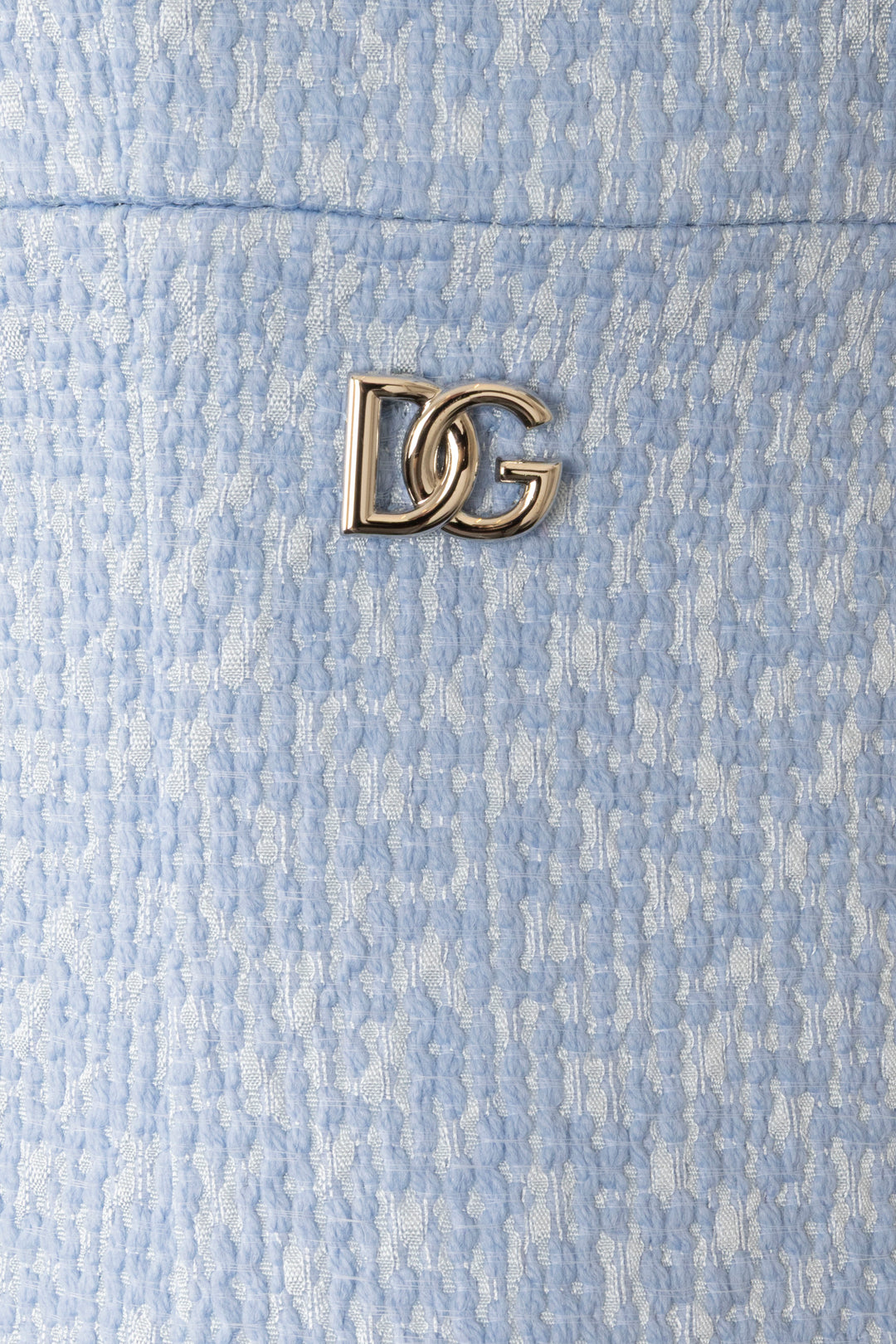 DOLCE & GABBANA Shortsleeve Dress Raschel Tweed Blue