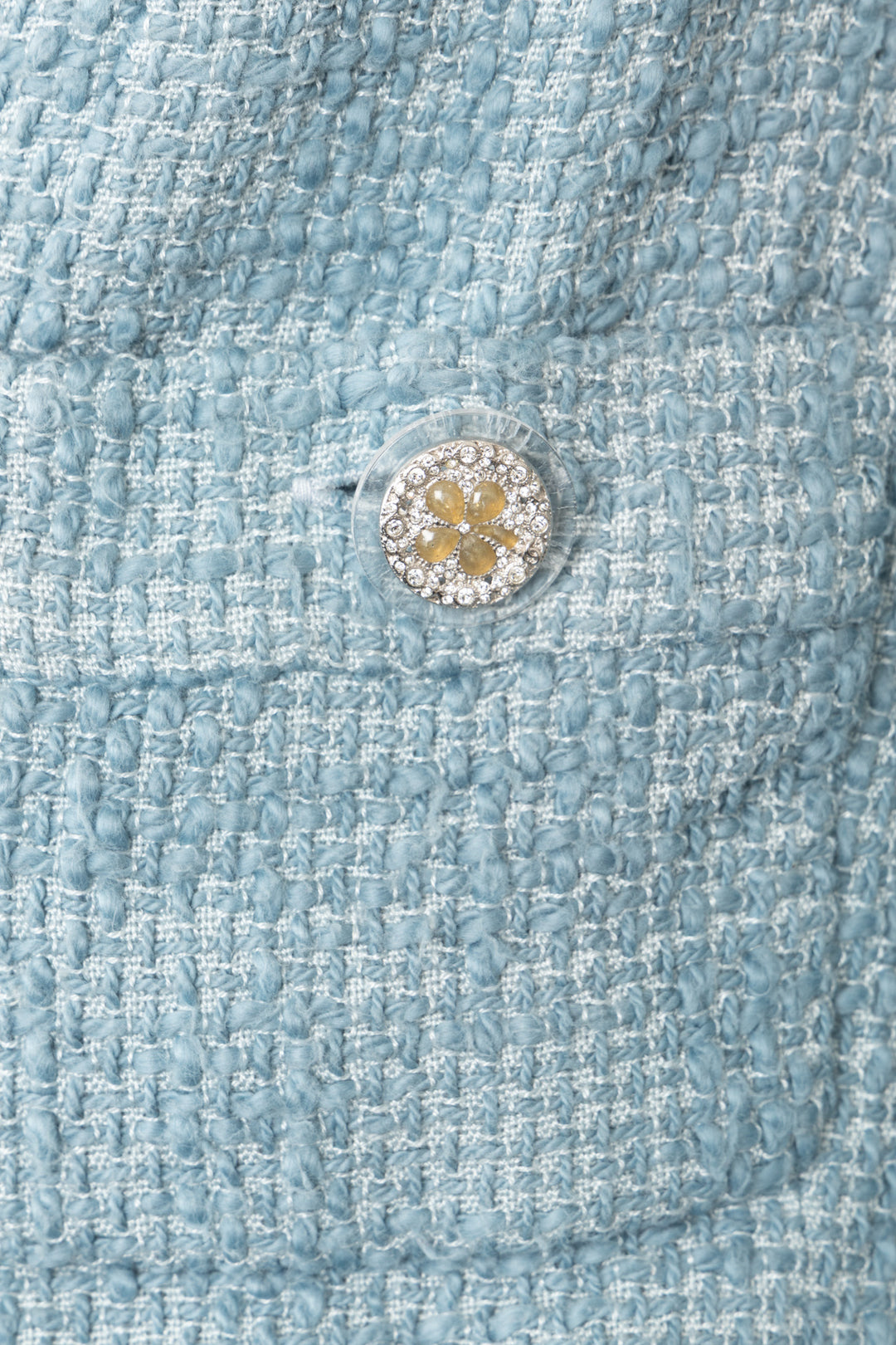 CHANEL Cropped Tweed Jacket Blue