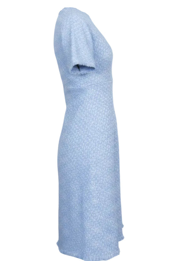 DOLCE & GABBANA Shortsleeve Dress Raschel Tweed Blue